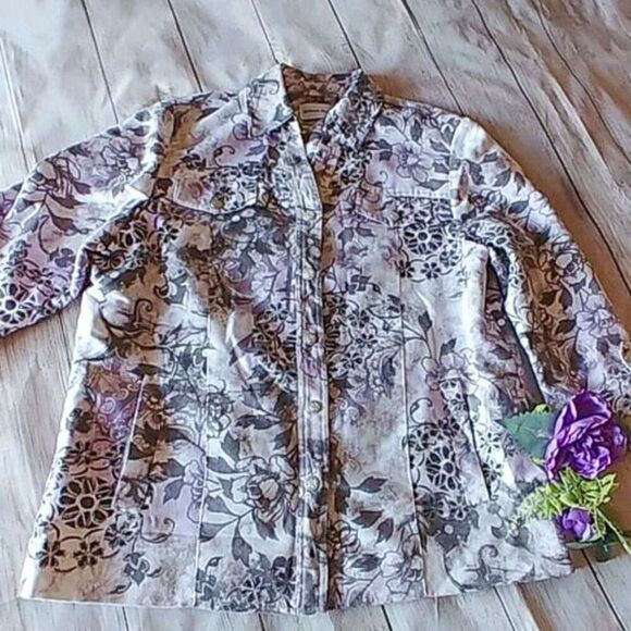 Vintage Alfred Dunner Ultrasuede Snap Button Western Style Jacket 10 - Picture 2 of 8